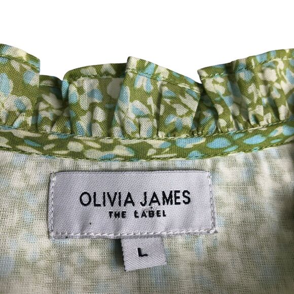Olivia James The Label Dress Womens L Floral Delia Maxi Flutter Sleeve Cottage - Picture 7 of 16